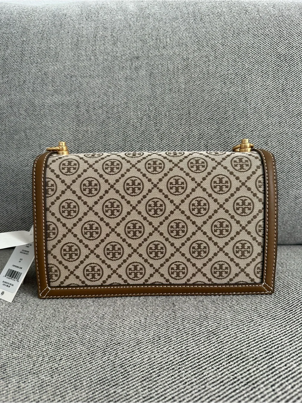 NWT Tory Burch 81863 T MONOGRAM SHOULDER BAG Hazelnut